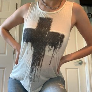 Cross graphic tank top